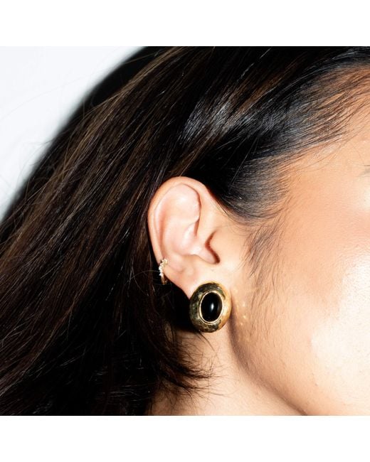 Argento Vivo Metallic Terra Studs — Onyx