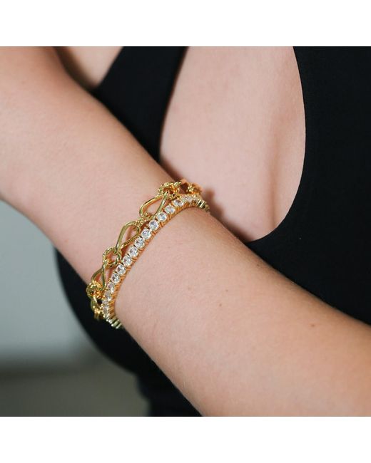 Miss Cecilia Metallic Chunky Twisted Chain Bracelet