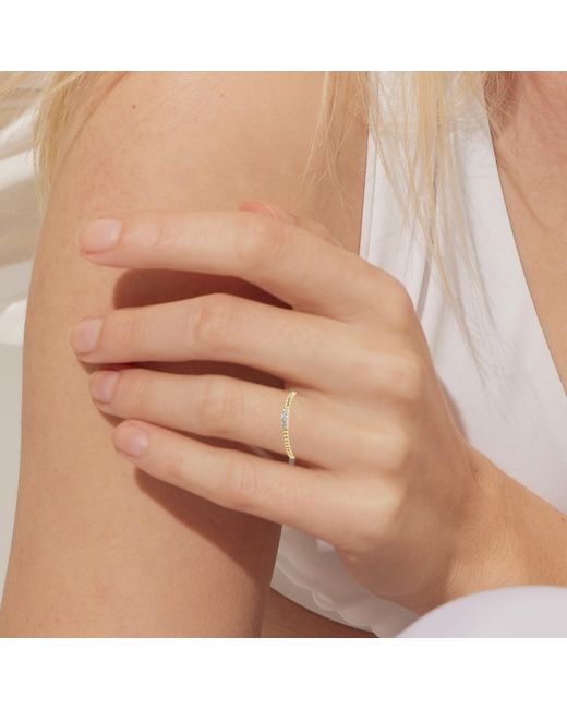 BLOOMTINE | Earth Angel HQ Metallic Illuminess Trio Textured Stacking Ring