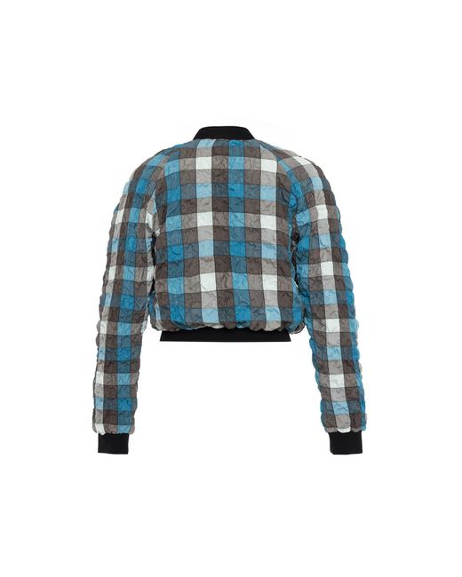Theo the Label Blue Calypso Plaid Bomber
