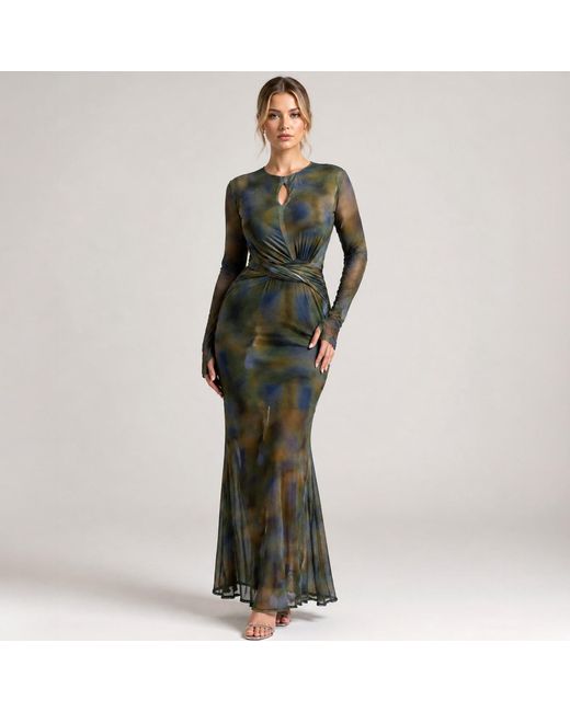 Freak Vault Green Mirage Mesh Maxi Dress