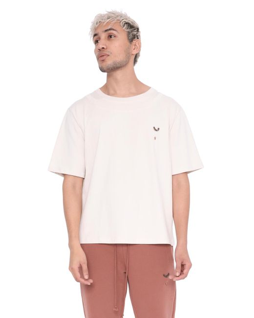 Nice Breed Gray Neutrals Bone Double Collar Tee for men
