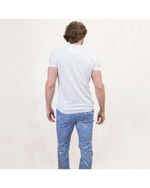 Lords of Harlech Blue Jack Handcut Floral Pant for men