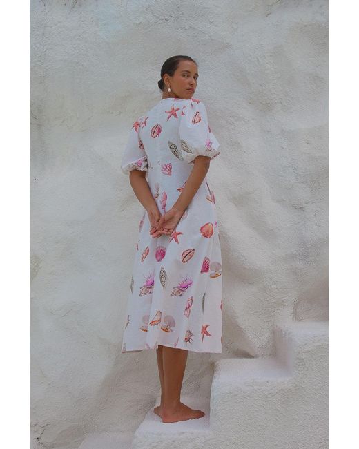 Palm Collective Pink Corsica Shell Maxi Dress