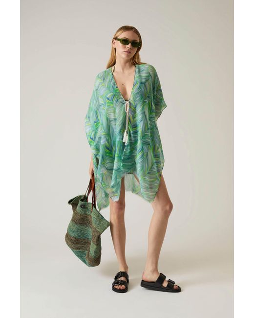 James Lakeland Green Abstract Print Kaftan