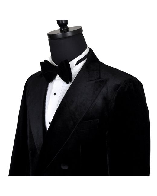 DAVID WEJ Blue Maison Velvet Double Breasted Blazer – for men