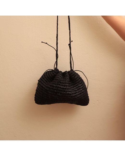 Springmoonatelier Black Handmade Raffia Shoulder And Crossbody Bag – Chic And Elegant