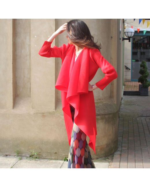 Beatrice von Tresckow Red Waterfall Crinkle Coat