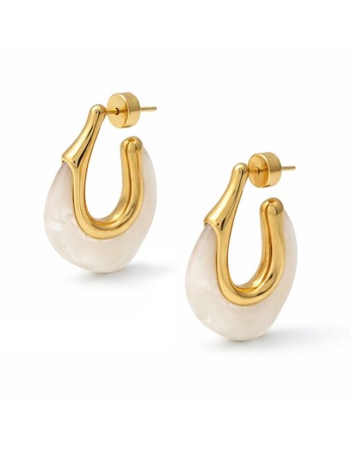 Hye Jane Jewelry Metallic Gaia Marbled Resin Hoop Earrings