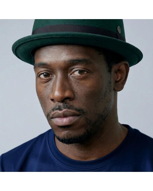 Dasmarca Hats Green Jack Pine Felt Skimpy Brim Short Brim Rude Boy Mod Style Porkpie Hat for men