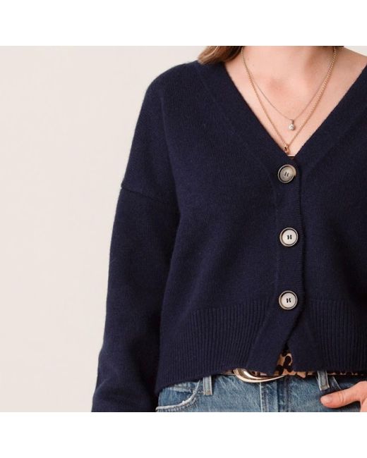 Porridge Knitwear Blue Cashmere Lucy Cardigan