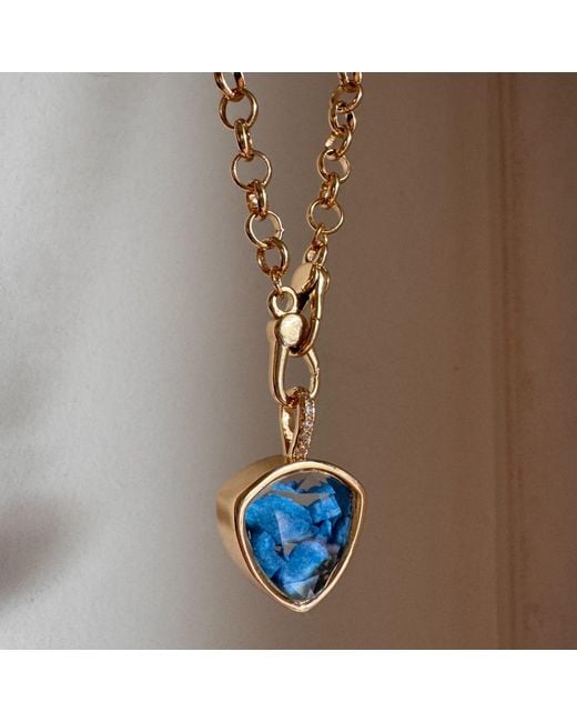 My Little Nature Blue Stone Triangle Pendant Necklace