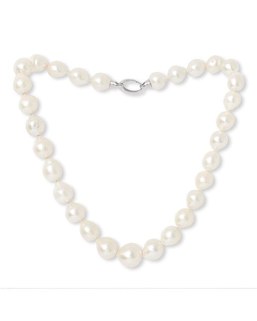 Pearls of the Orient Online Metallic Gratia Large Cultured Freshwater Pearl Necklace With Sterling Clasp