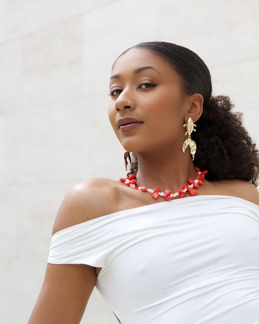 Kybele Studio Metallic Koi Fish Statement Earrings