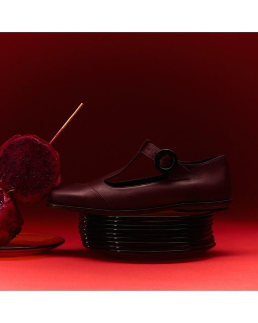 Mafalda Red Claire Wine Mary-Jane Flats