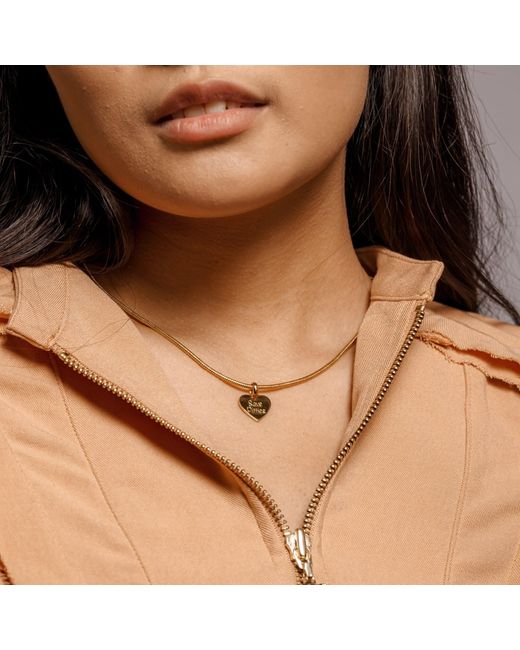 Cloud Haven Metallic Gentle Soul Heart Tag Necklace