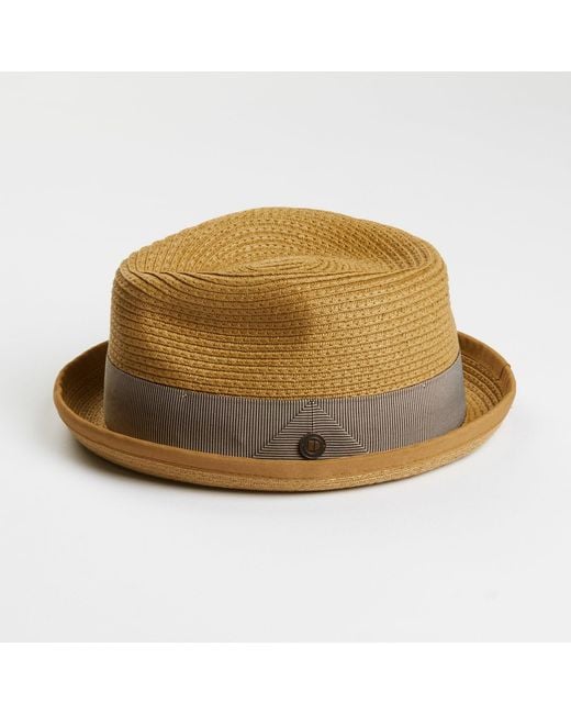 Dasmarca Hats Natural Dasmarca Andy Short Brim Trilby Retro Summer Skimpy Brim Straw Braided Hat for men