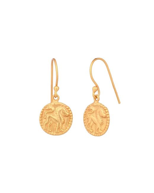 Opium Jewels Metallic Vintage Plated Shiva Dog Earrings