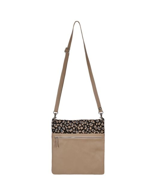 Owen Barry Metallic Neutrals Cowhide Crossbody Bag Waterlily On Pebbles Leather Stevie
