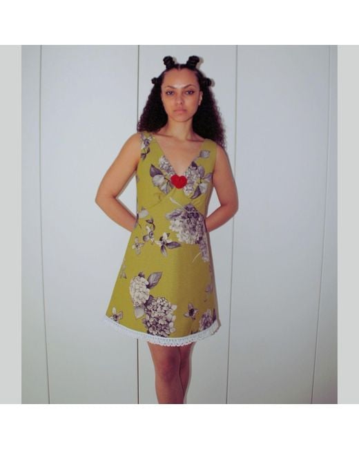 Couture to Your Door Yellow Mini Summer Floral Dress