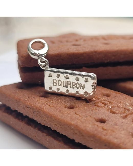 Lily Charmed Metallic Sterling Bourbon Biscuit Charm Necklace