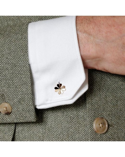 Lee Renee Metallic Lucky Clover Cufflinks– for men
