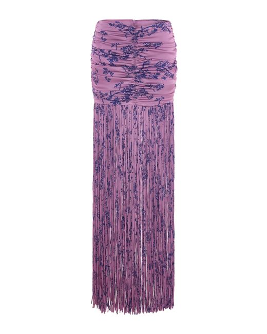 Maison sél Purple Lumi Satin Skirt