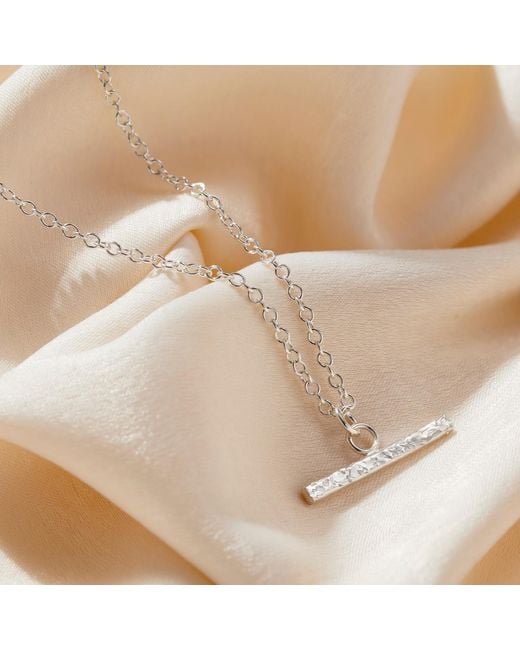 Posh Totty Designs Metallic Sterling Textured T-Bar Necklace
