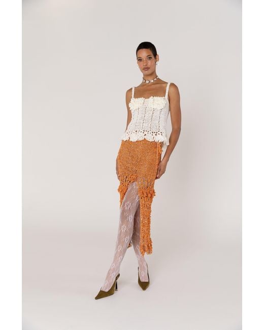 Andreeva Natural Chrysanthemum Handmade Crochet Top