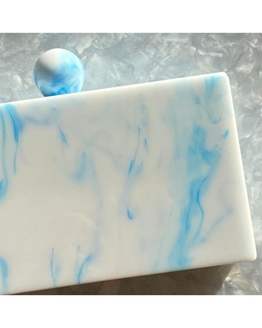 CLOSET REHAB Blue Acrylic Party Box Purse In Cloud