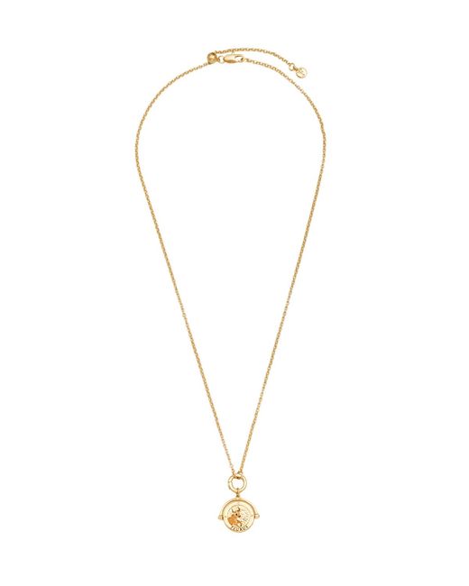 Fable England Metallic Taurus Zodiac Spinner Necklace