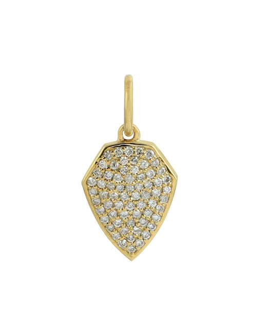 Artisan Metallic 14k Yellow Gold With Natural Diamond Charm Pendant