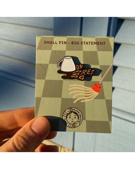 Make Heads Turn Brown Enamel Pin Less Depresso More Espresso