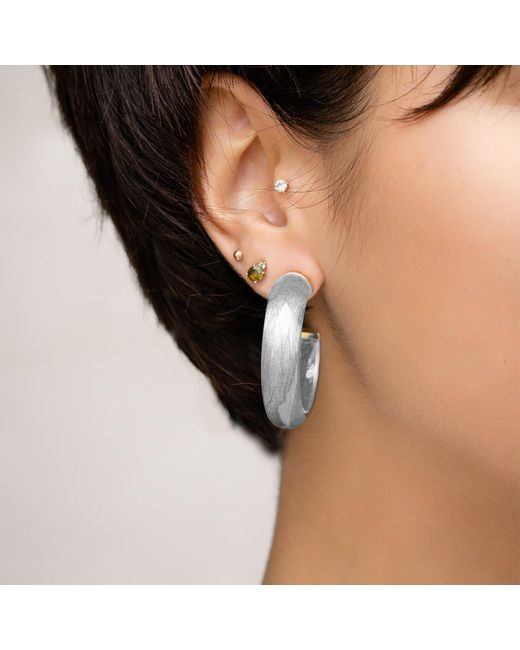 Gold & Honey White Small Pixie Illusion Hoop Earrings