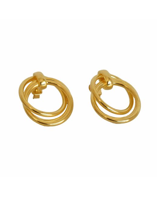 Michela Metallic Trinity Triple Loop Earrings