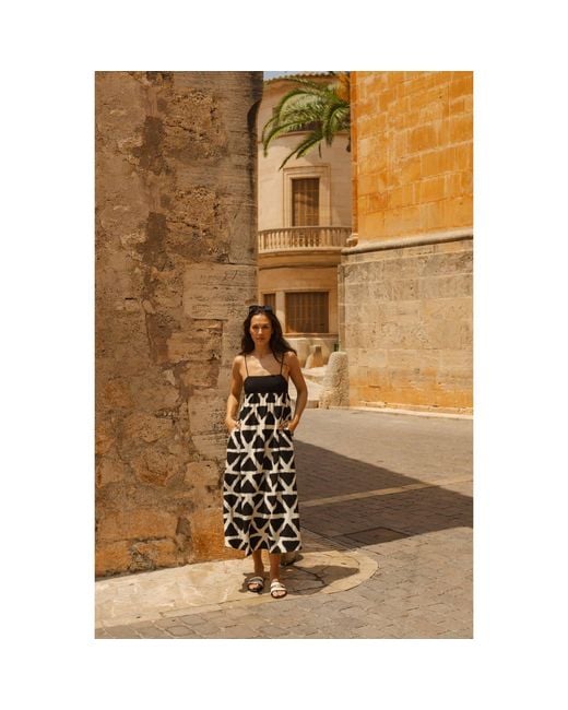 Traffic People Black Broken Promises And Geometric Print Maxi Dress