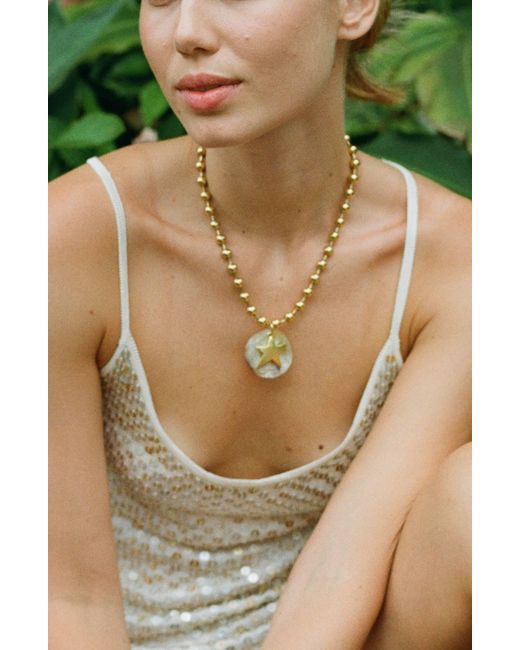 Sccollection Metallic Levi Star & Shell Necklace