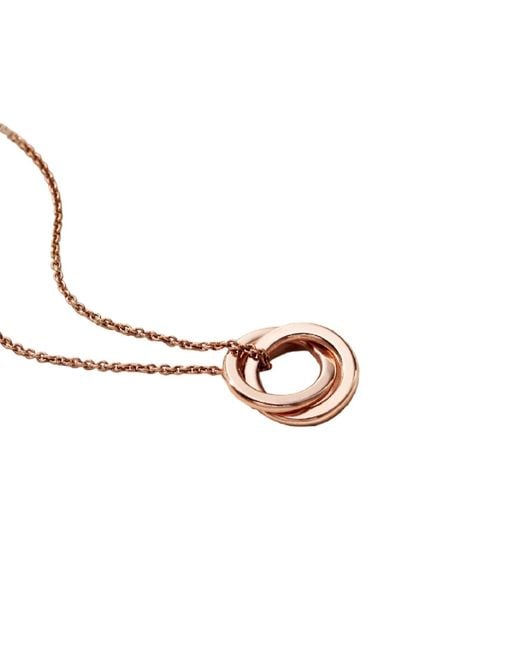 Posh Totty Designs Metallic Rose Gold Plated Mini Two Ring Russian Necklace