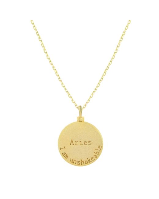 Azura Jewelry New York Metallic Aries Zodiac Mantra Necklace Vermeil