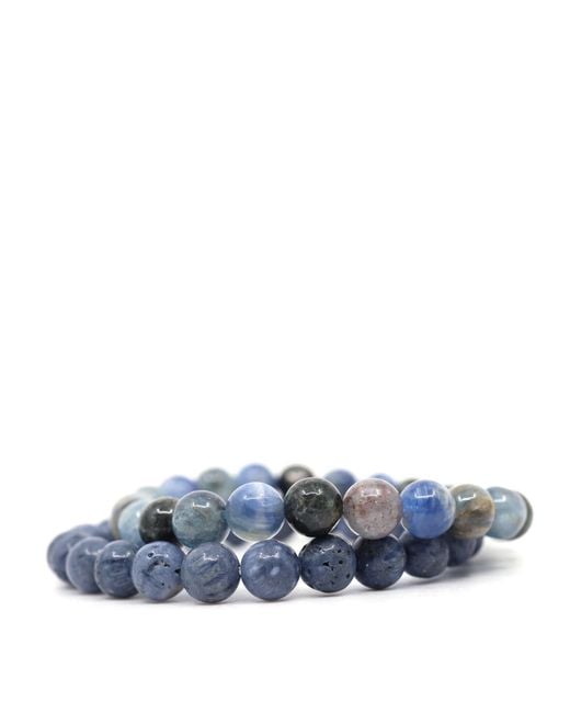 Shar Oke Blue Kyanite & Sponge Coral Bracelet for men