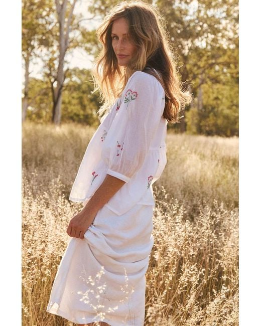 Adrift Clothing White Cairo Boho Blouse