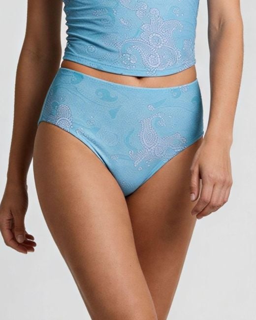 Lords of Harlech Blue Henrietta Paisley Explosion Swimsuit Bottom