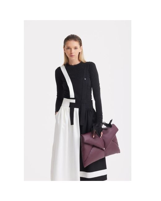 Julia Allert Black Neutrals Midi Apron Dress With Adjustable Straps