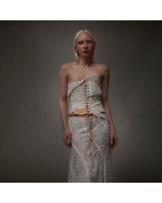 Paloma Lira White Deconstructed Lace Corset