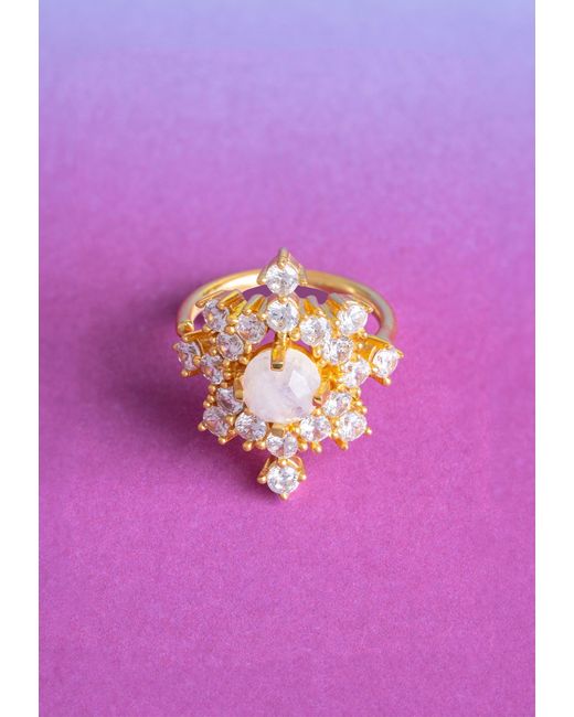 Lavani Jewels Metallic Altaira Moonstone Ring