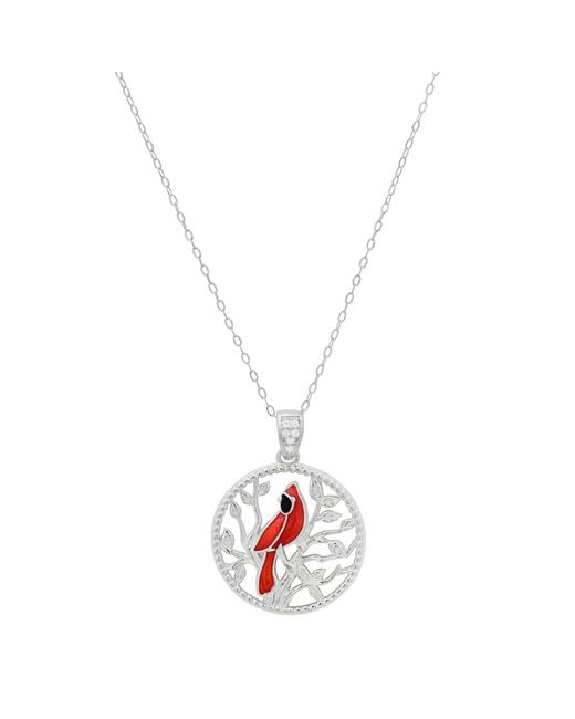 Kylie Harper Metallic Sterling Cardinal Tree Of Life Pendant Necklace