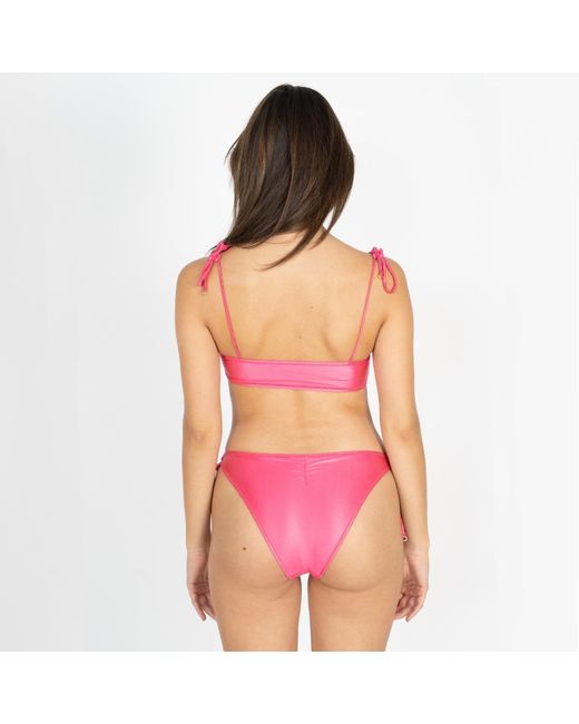 Aulala Paris Pink Miss Enthusiastic Shiny Bikini Top
