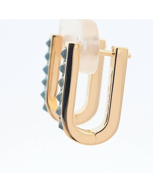 Jewelbird Black Topaz U-Shaped Earrings