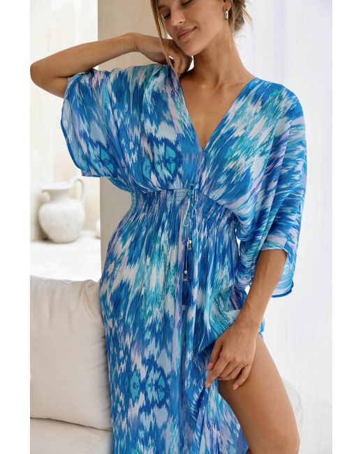 Sophia Alexia Blue Sea Dream Capri Kimono Dress