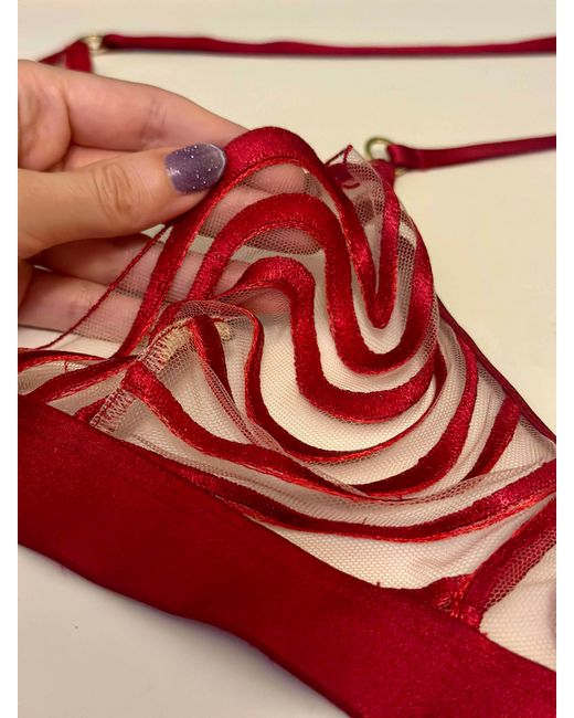 Somewhere Never Red Making Waves Triangle Bralette